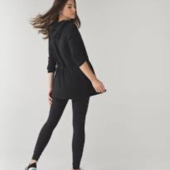 LULULEMON Sweaters - LULULEMON Size 6? Hooded Peace Of Mind Wrap Cardigan Sweater Heathered Black